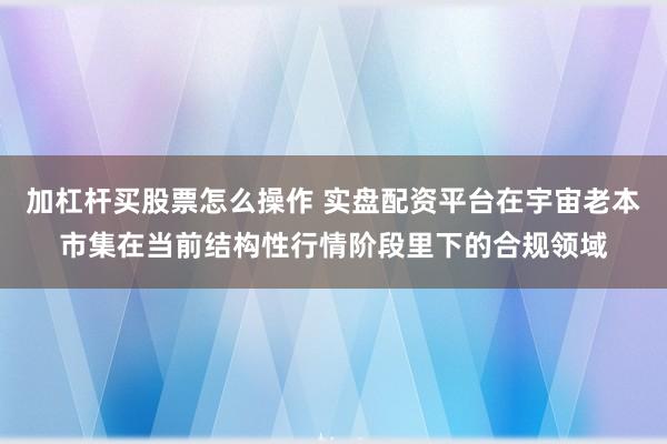 加杠杆买股票怎么操作 实盘配资平台在宇宙老本市集在当前结构性行情阶段里下的合规领域